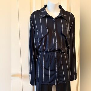 Alfani Black and white Striped blouse, size 2X